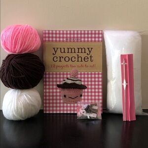 YUMMY CROCHET 12 Projects Too Cute to Eat! Kristen Rask Book & Amigurumi Kit NEW